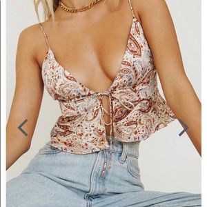 Verge Girl Stevie Nicks Tie Front Top